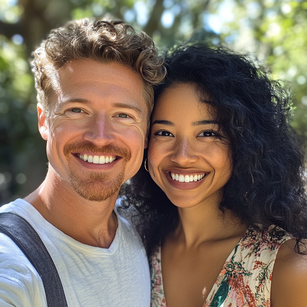 Una pareja sonriente | Fuente: Midjourney