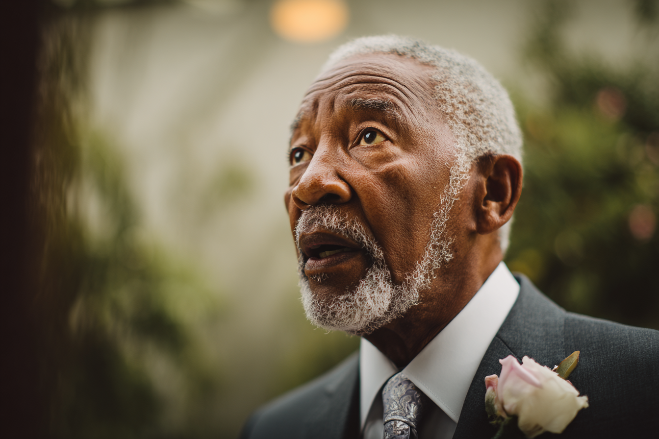 Un hombre en la boda de su hija | Fuente: Midjourney