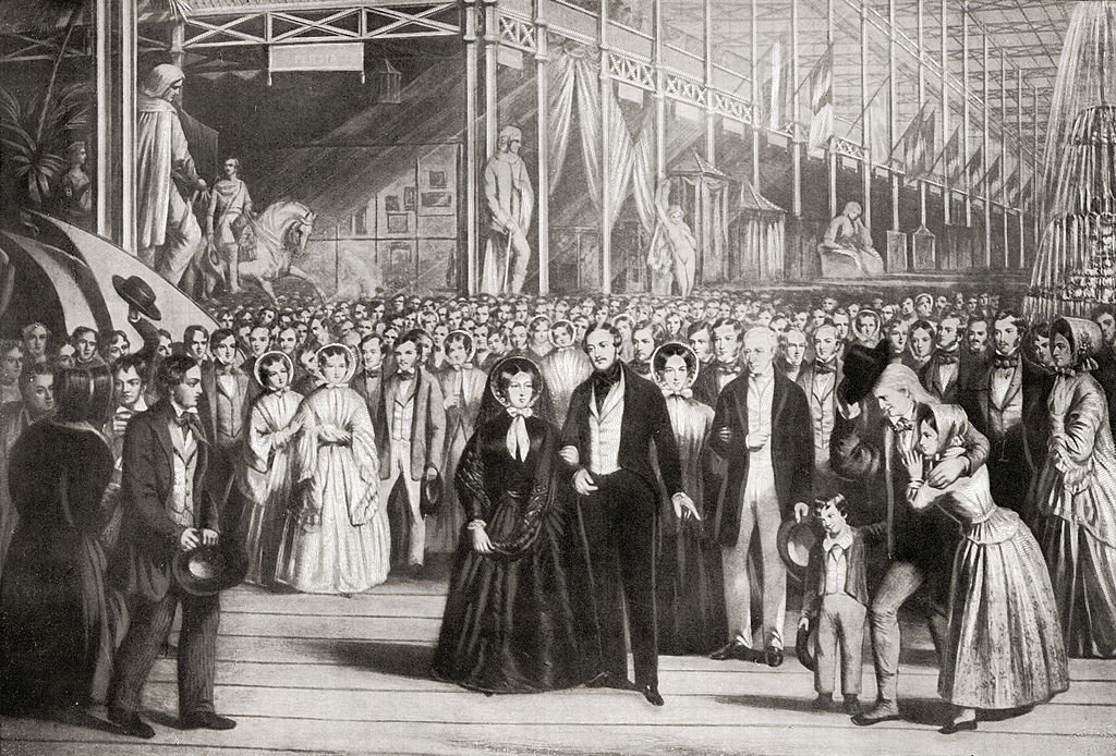 La reina Victoria y su esposo Albert, el príncipe consorte, en la inauguración de la Gran Exposición, 1 de mayo de 1851. | Foto: Getty Images