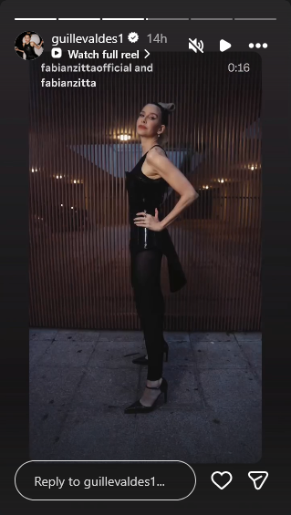 Guillermina Valdés mostrando su look para la gala de CARAS Moda | Fuente: Instagram Stories/guillevaldes1