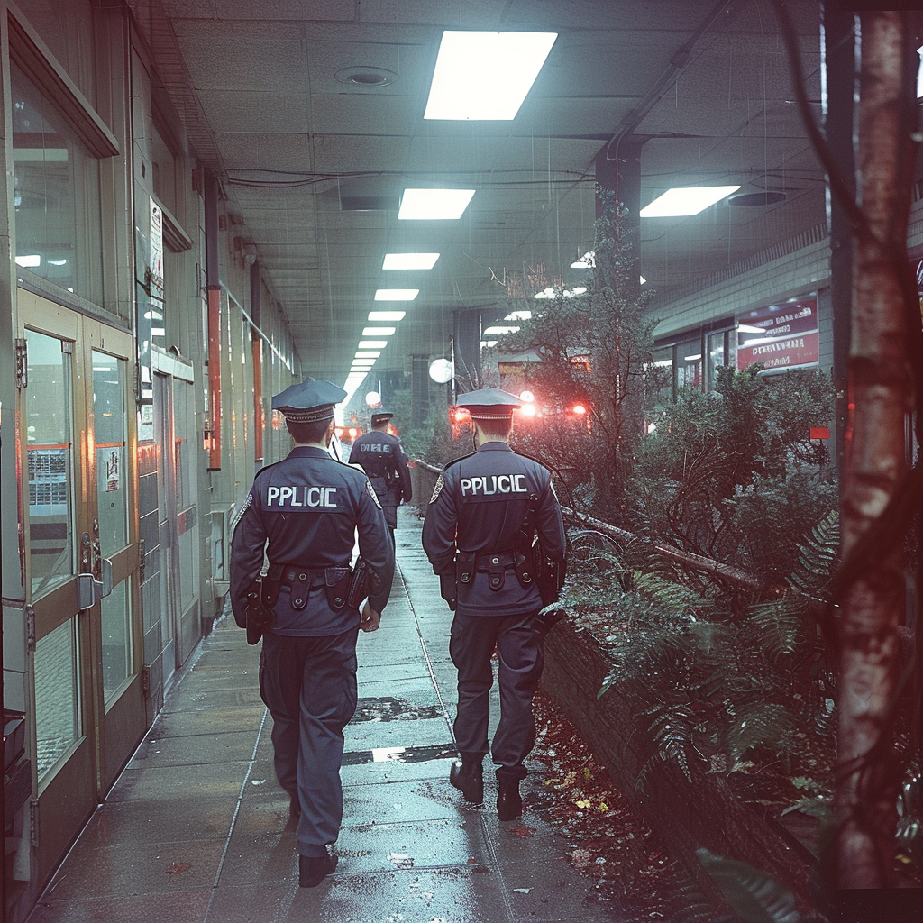 La policía entrando en el hospital | Fuente: Midjourney