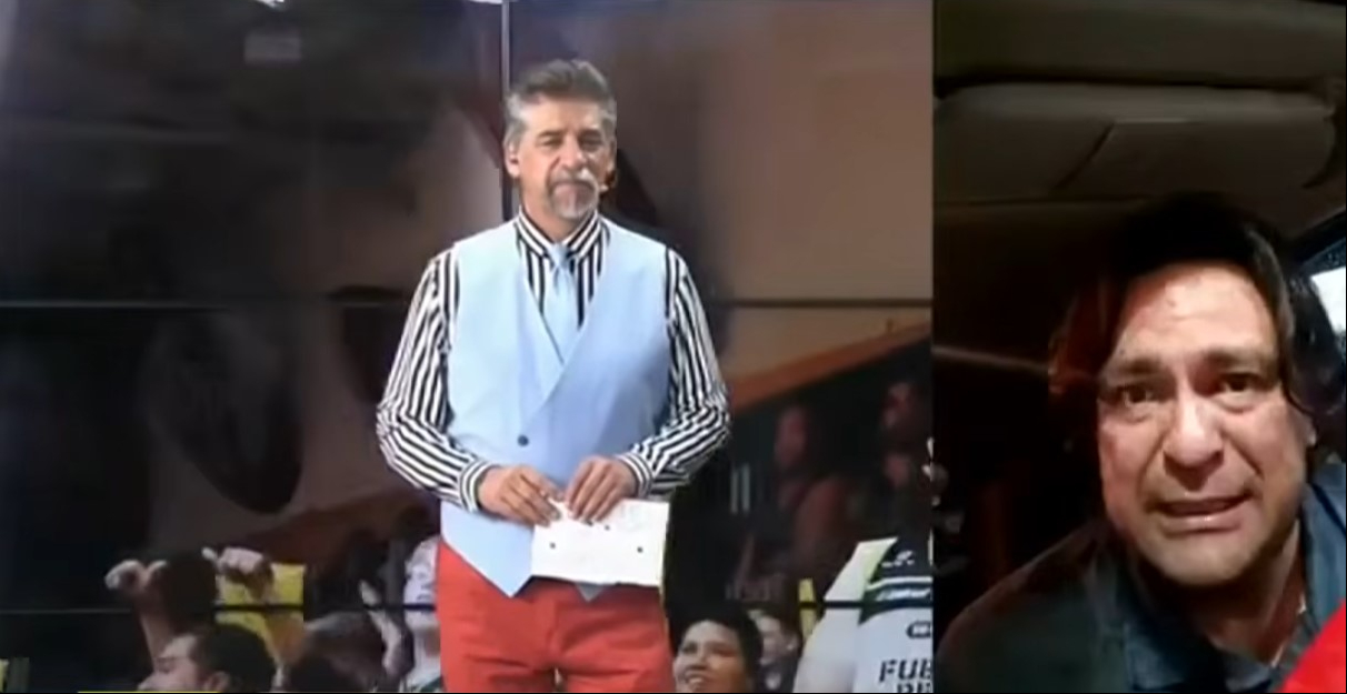 Fernando Vargas durante la transmisión, momentos antes del asalto | Fuente: YouTube/ImagenNoticias