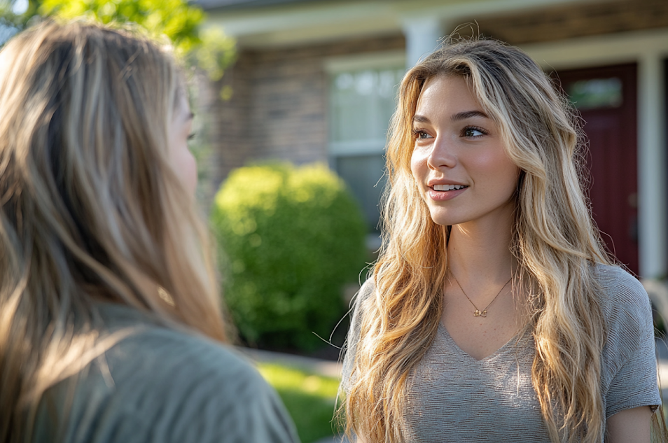 Dos mujeres hablando entre ellas | Fuente: Midjourney