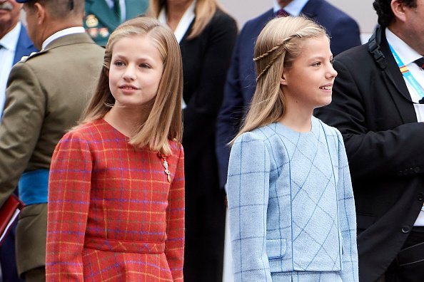 La Princesa Leonor y la Princesa Sofía el Día Nacional,  el 12 de octubre de 2018 en Madrid, España.  │ Foto: Getty Images.