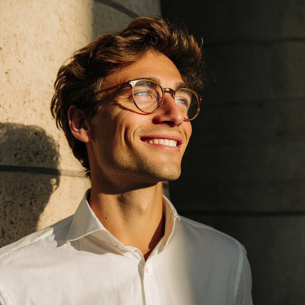 Un joven sonriente | Fuente: Midjourney