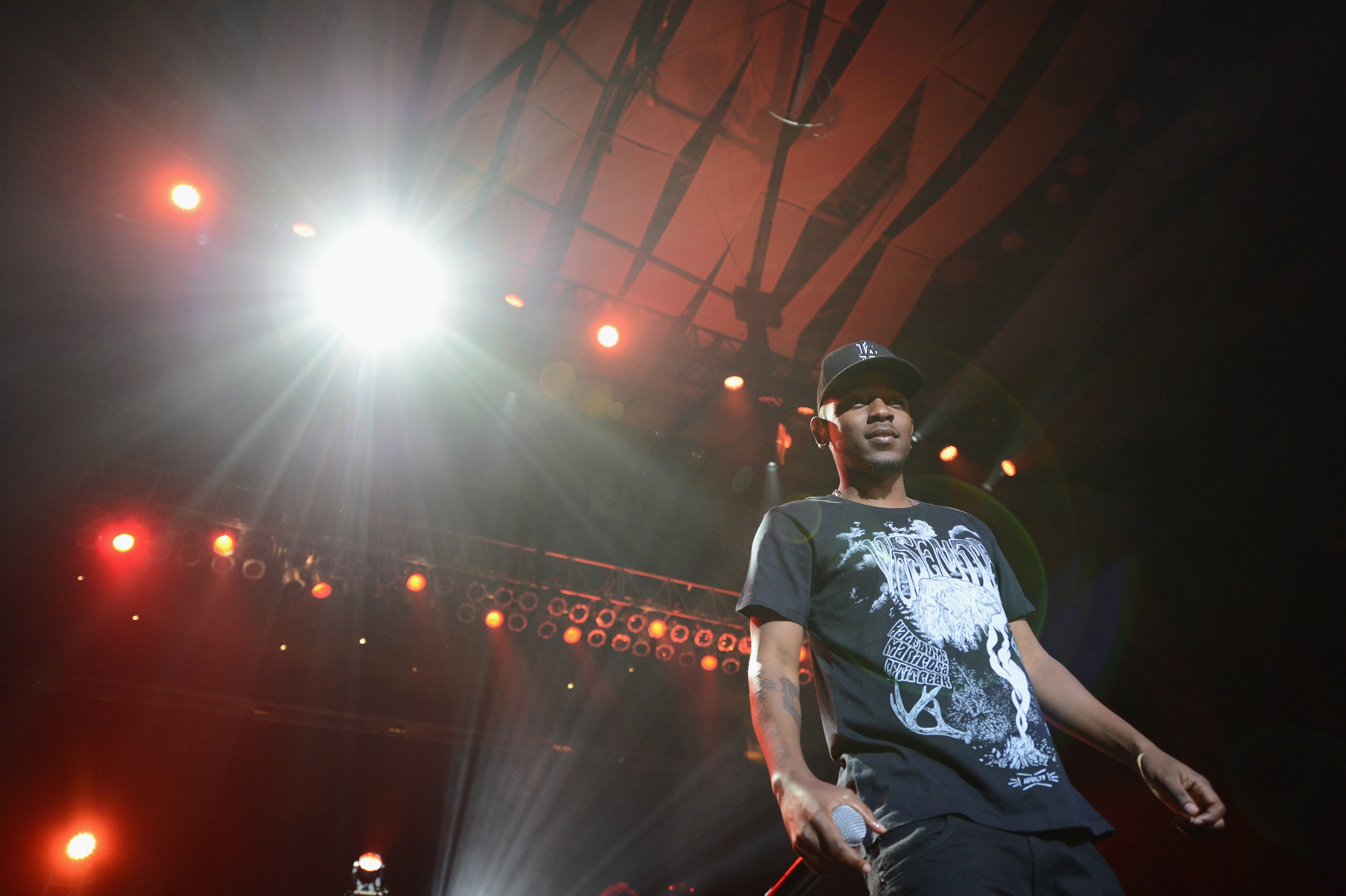 Kendrick Lamar durante el 12º Commodore Quake anual en el Vanderbilt University Memorial Gymnasium el 3 de octubre de 2013, en Nashville, Tennessee | Fuente: Getty Images