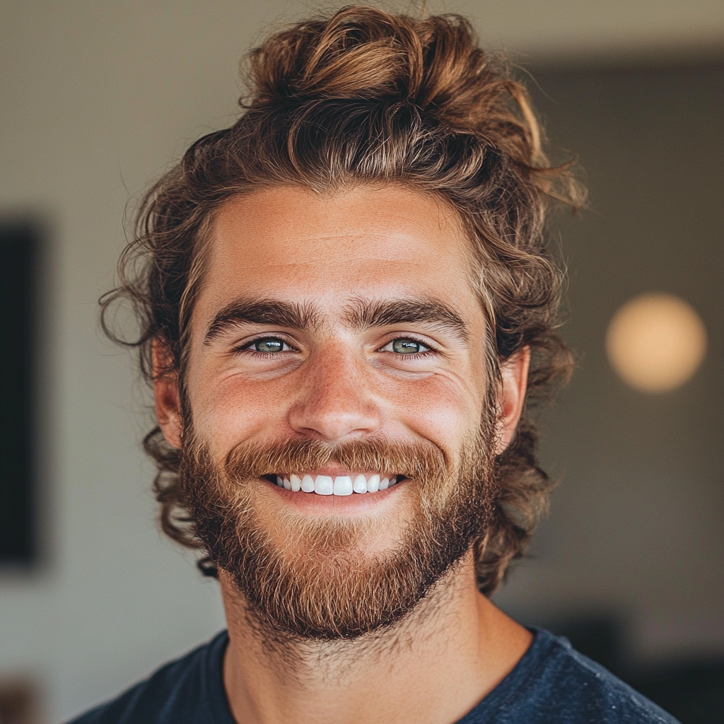 Primer plano de un hombre sonriente | Fuente: Midjourney