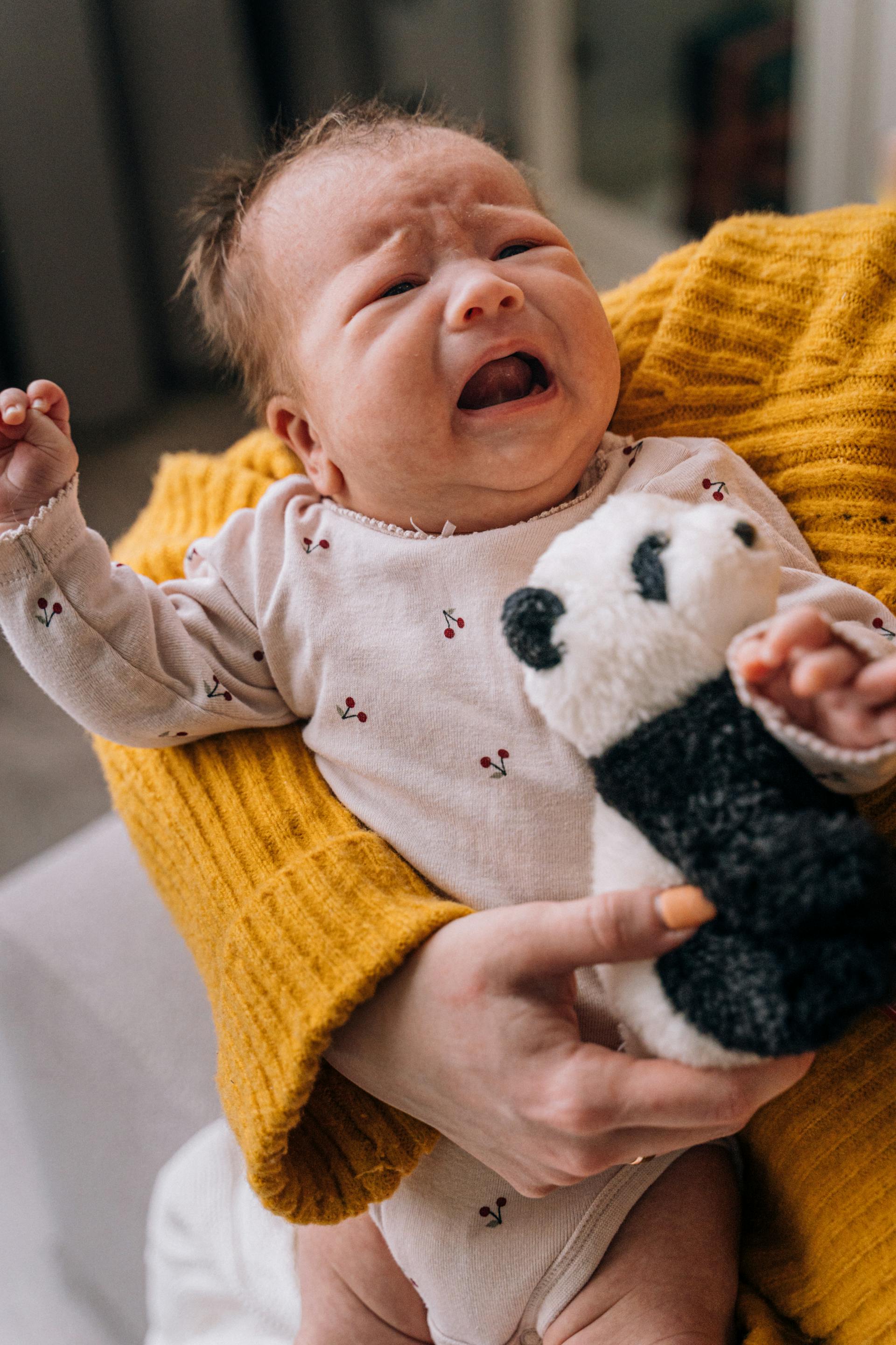 Una mujer con un bebé llorando en brazos | Fuente: Pexels