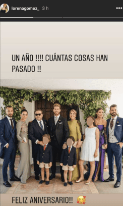 Fotografía del día del enlace matrimonial de Sergio Ramos con Pilar Rubio.  | Foto: Instagram/ lorenagomez_  