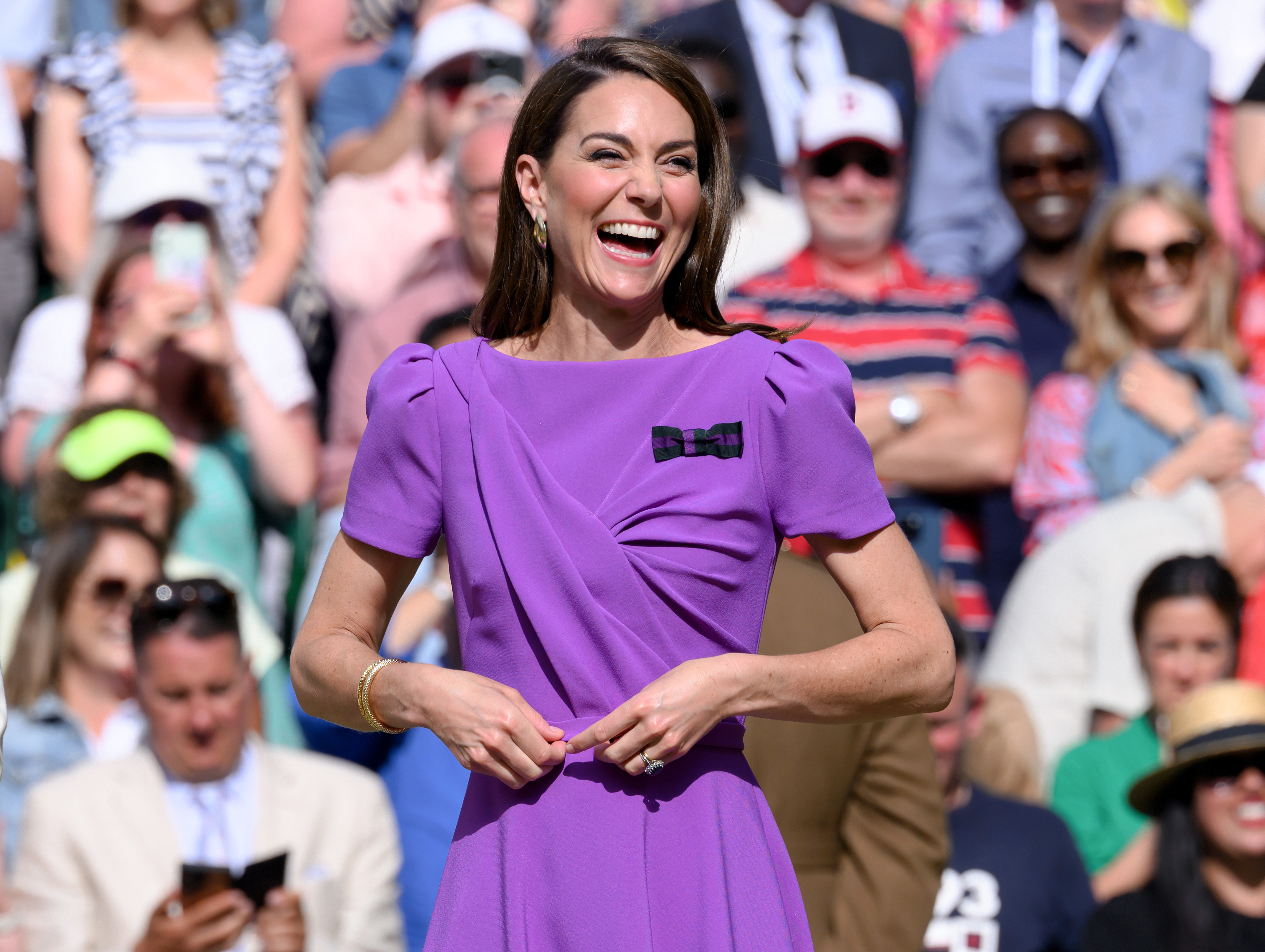 Kate Middleton en la pista durante el Campeonato de Tenis de Wimbledon el 14 de julio de 2024, en Londres, Inglaterra | Fuente: Getty Images