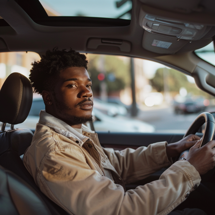 Un hombre negro conduciendo un Automóvil | Fuente: Midjourney