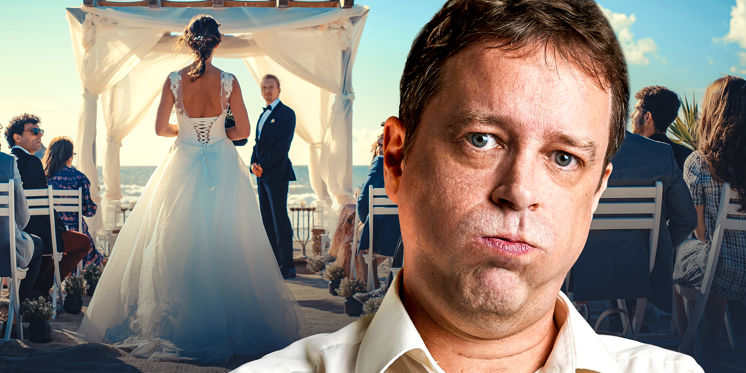 Hombre insatisfecho en una boda | Fuente: Shutterstock