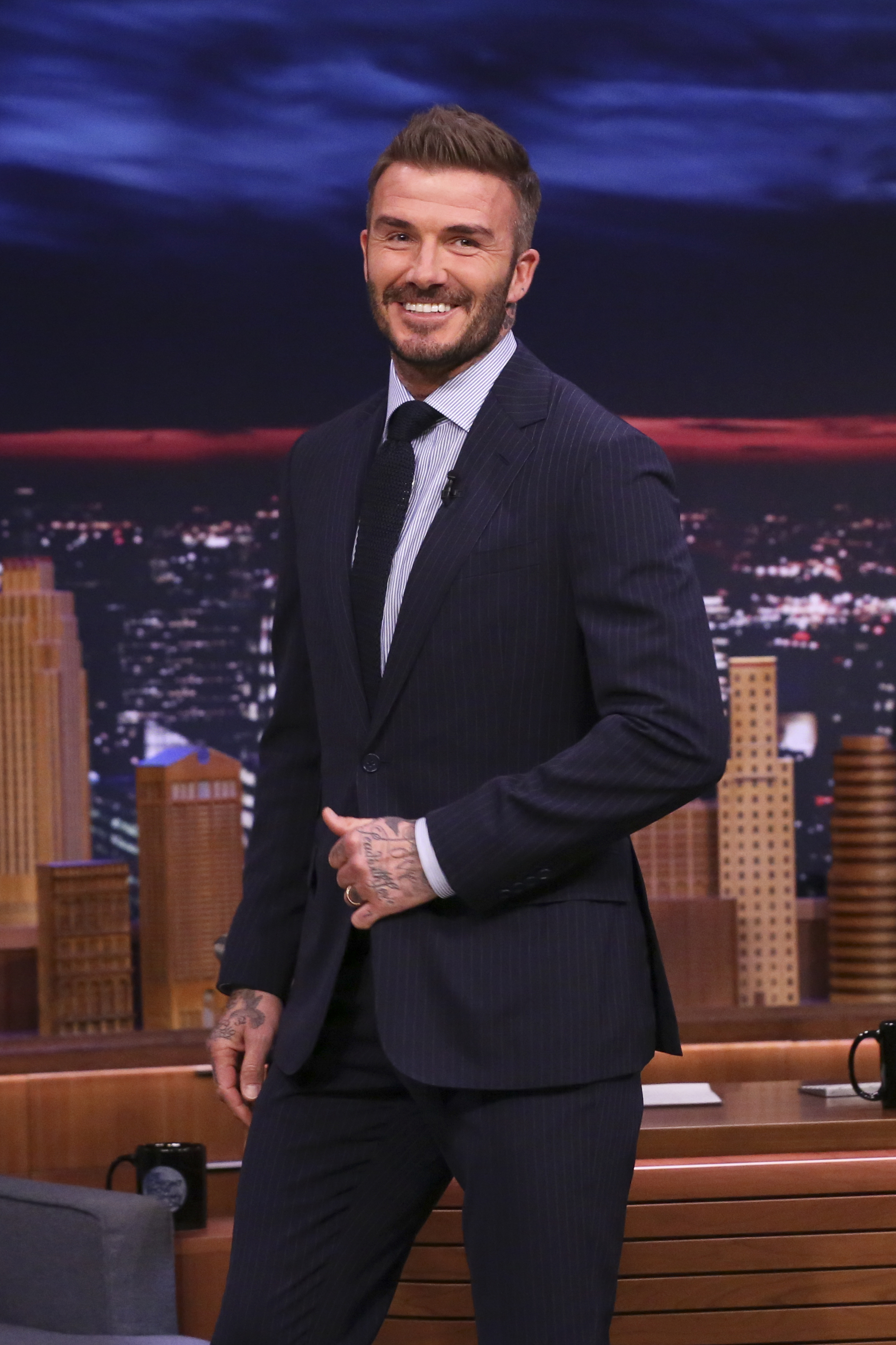 David Beckham en "The Tonight Show with Jimmy Fallon" el 26 de febrero de 2020 | Foto: Getty Images