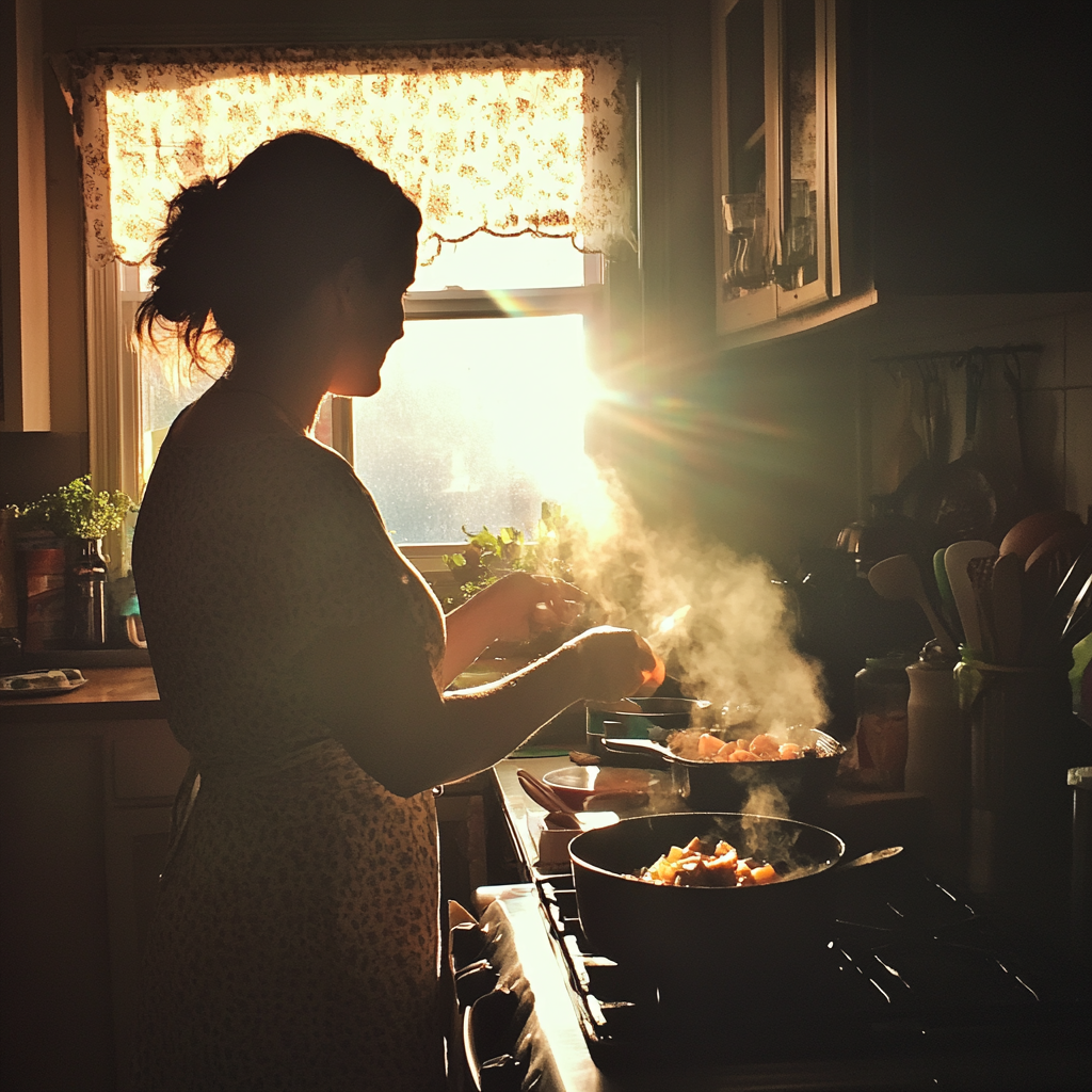 Una mujer cocinando | Fuente: Midjourney