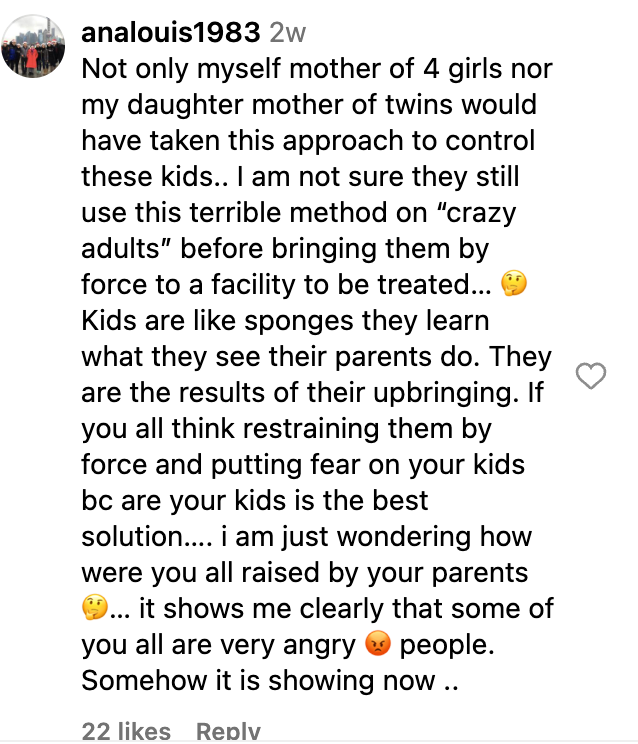 Un comentario dejado en la publicación de Shillingford sobre sus hijos | Fuente: instagram.com/identical_triplet_mama/