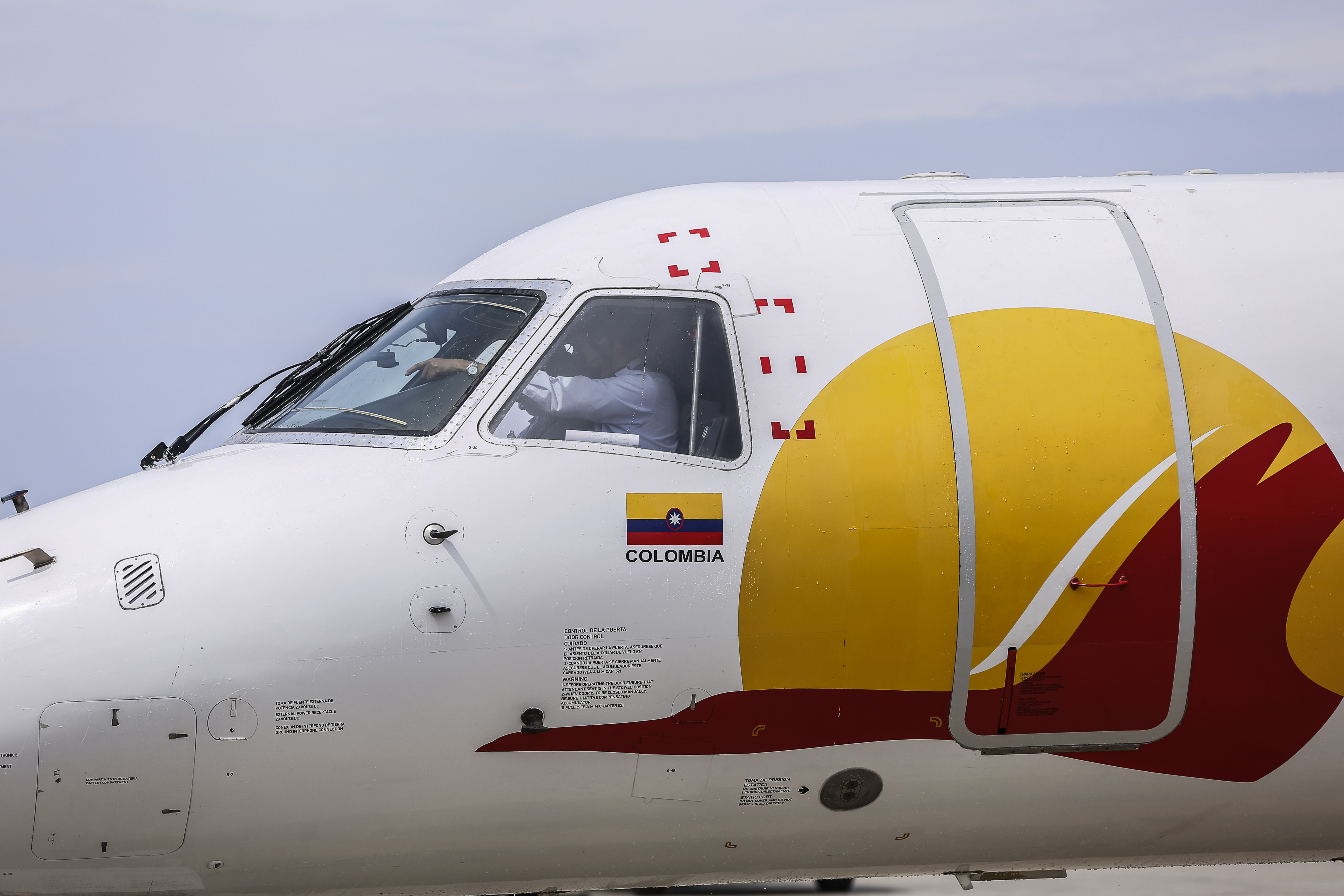 Avión de Satena Airlines desde Bogotá, Colombia, el 9 de noviembre de 2022. | Fuente: Getty Images