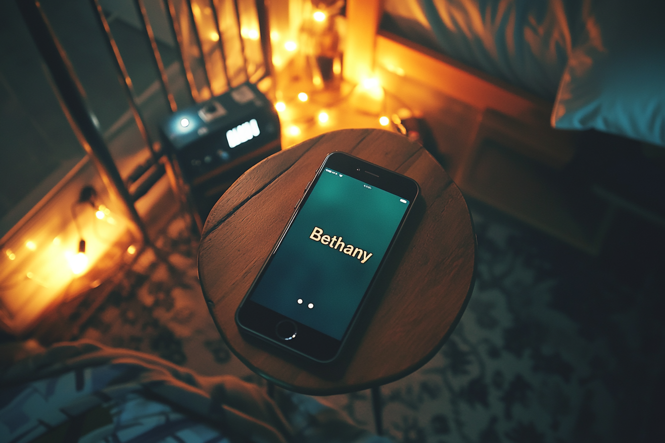 Un teléfono sobre una mesa | Fuente: Midjourney