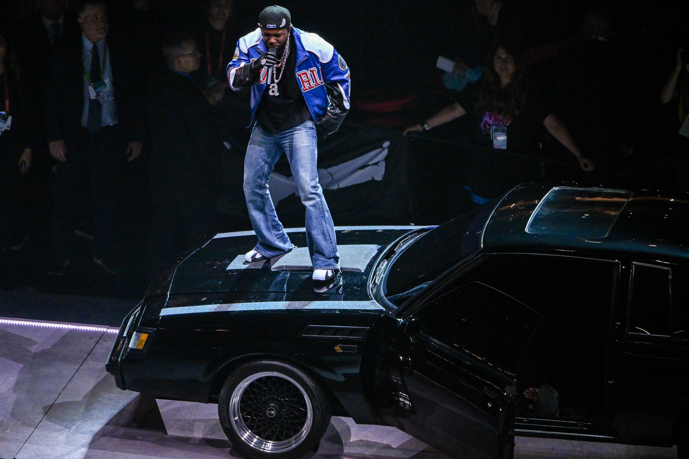 Kendrick Lamar actuando en la Super Bowl LIX el 9 de febrero de 2025, en Nueva Orleans, Luisiana. | Fuente: Getty Images