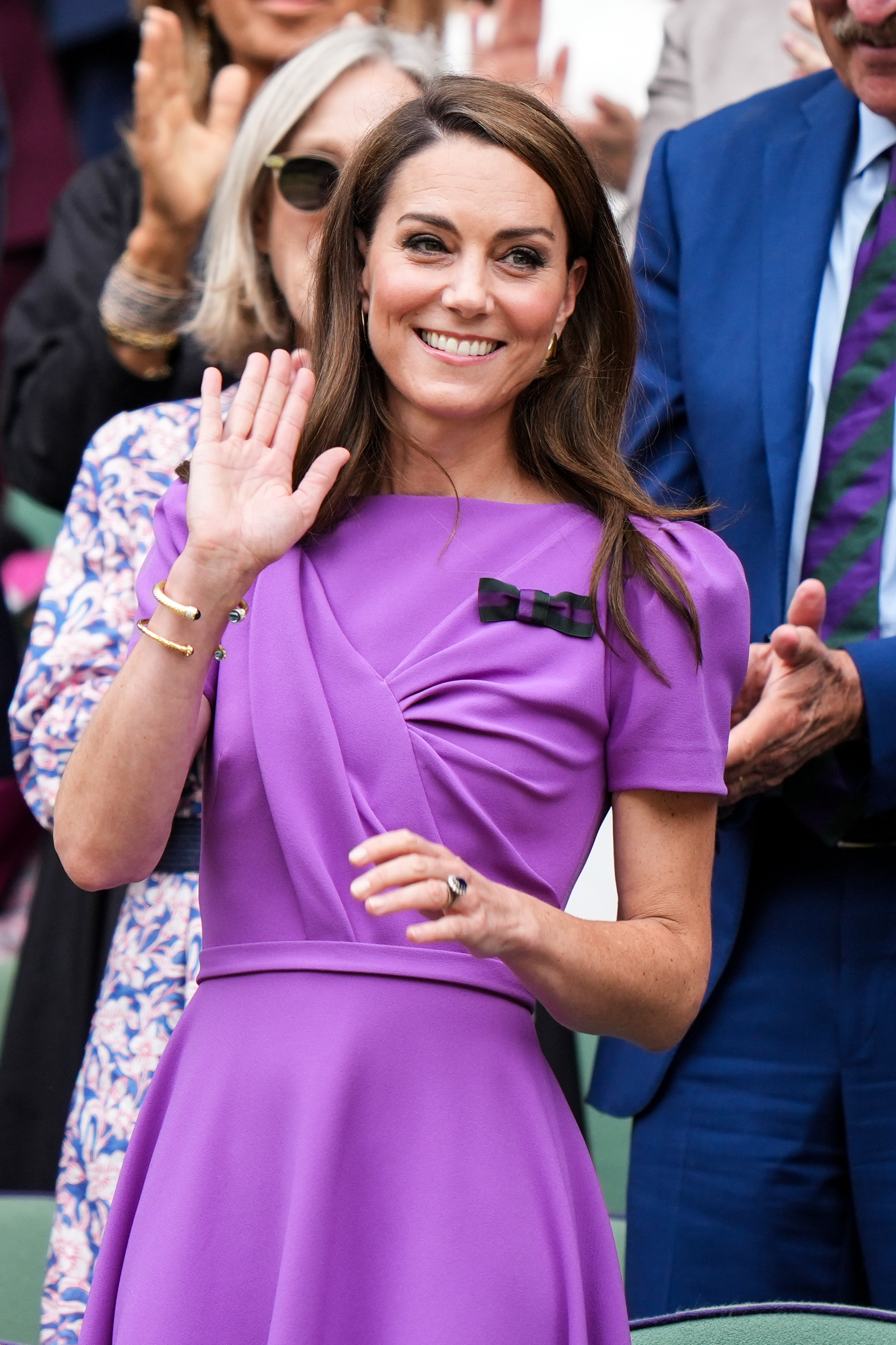 Kate Middleton fotografiada en la Pista Central del Campeonato de Tenis de Wimbledon el 14 de julio de 2024, en Londres, Inglaterra | Fuente: Getty Images