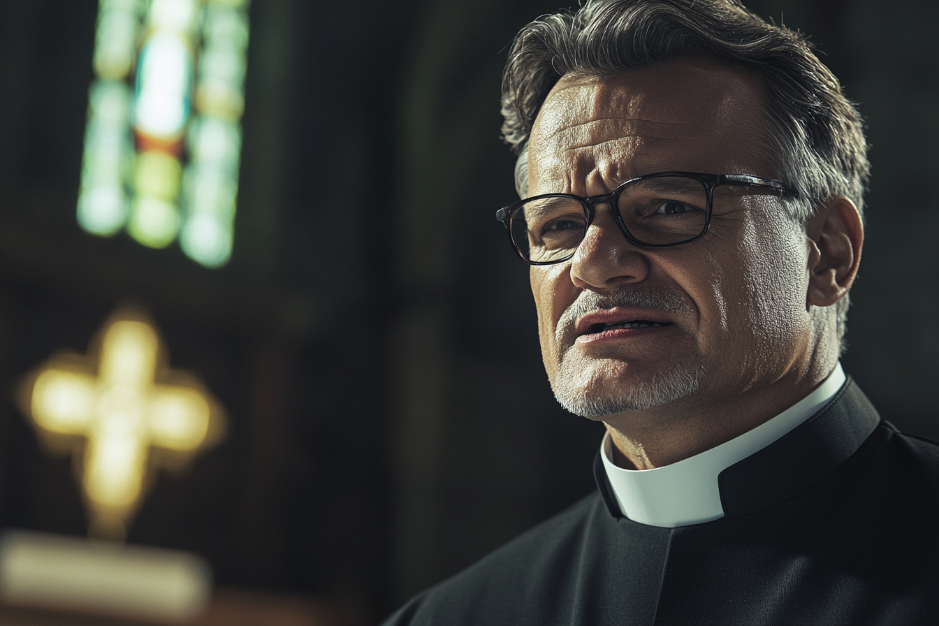 Un sacerdote hablando | Fuente: Midjourney