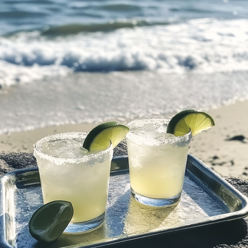 Bebidas en bandeja de plata | Fuente: Midjourney