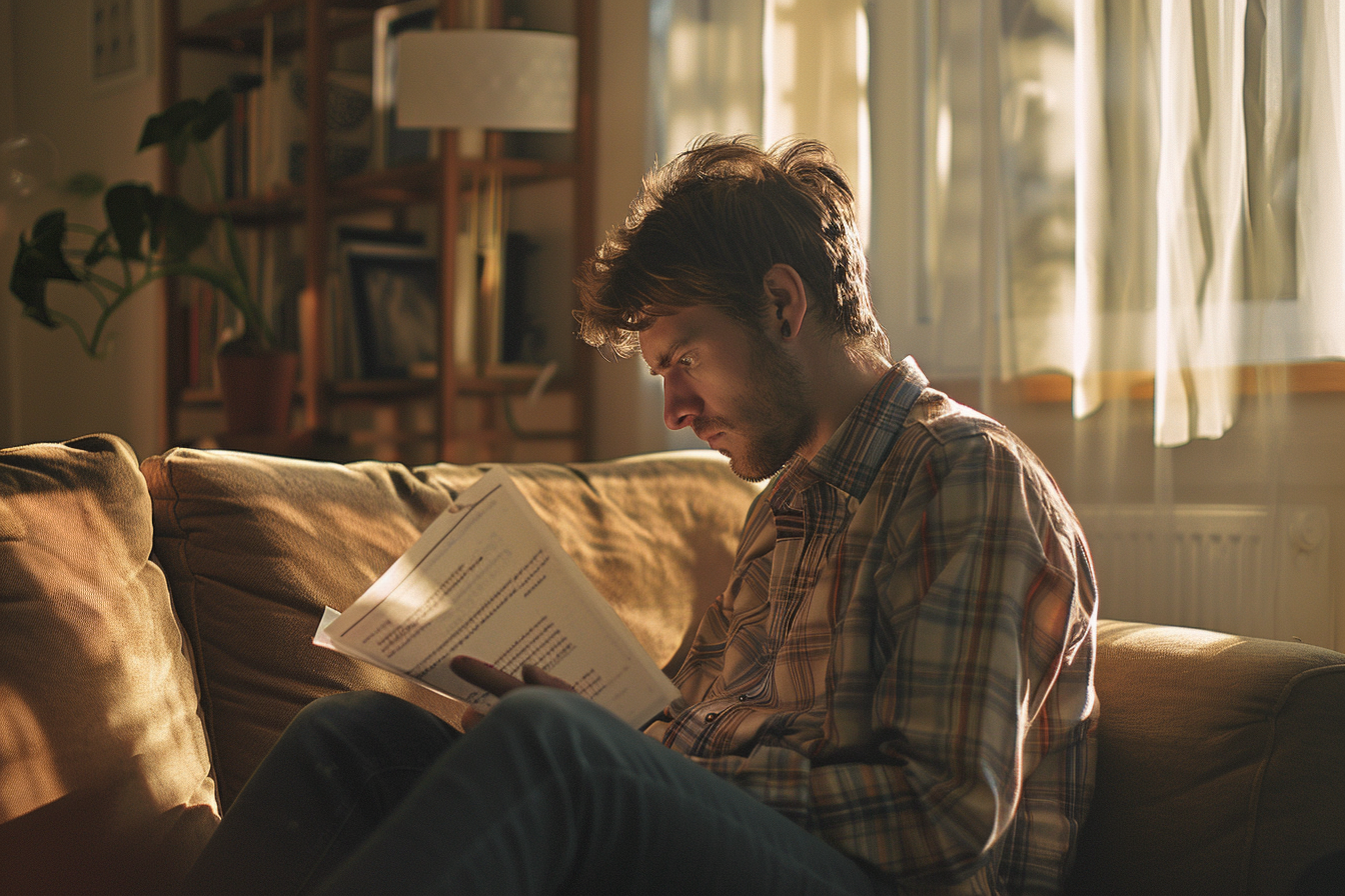 Un hombre leyendo documentos | Fuente: Midjourney