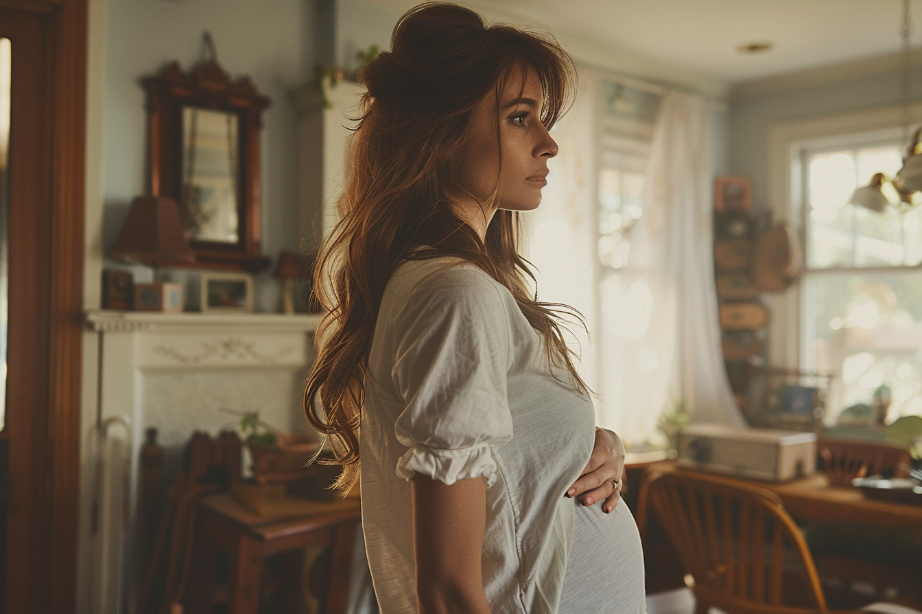 Mujer embarazada cansada | Fuente: Midjourney