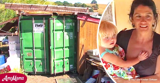 Madre soltera transformó un contenedor con sus propias manos y vive allí con su pequeña hija