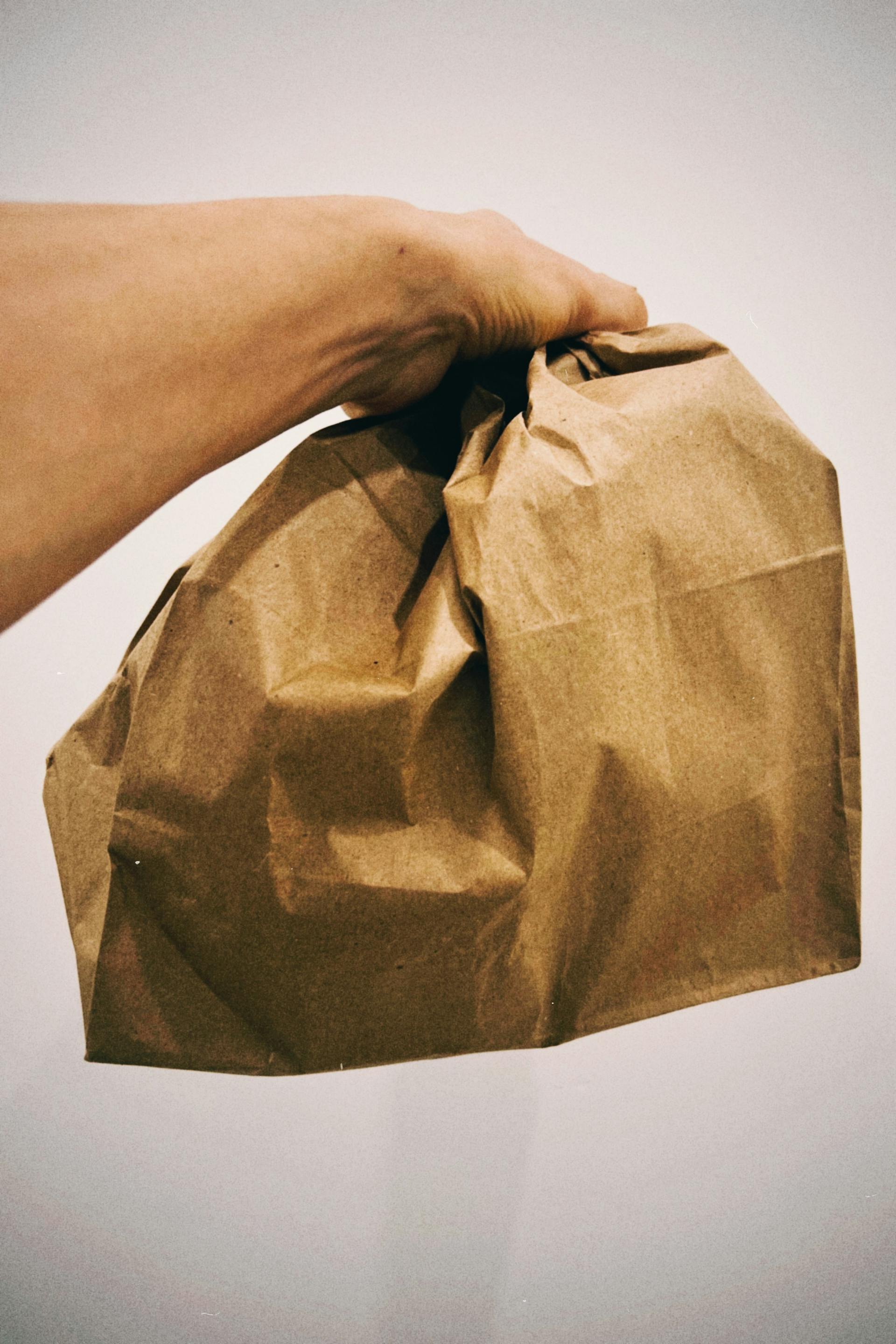 Una persona con una bolsa de papel marrón en la mano | Fuente: Pexels