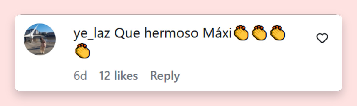 Comentario de una persona sobre la publicación de Maxi López | Fuente: Instagram/officialmaxilopez