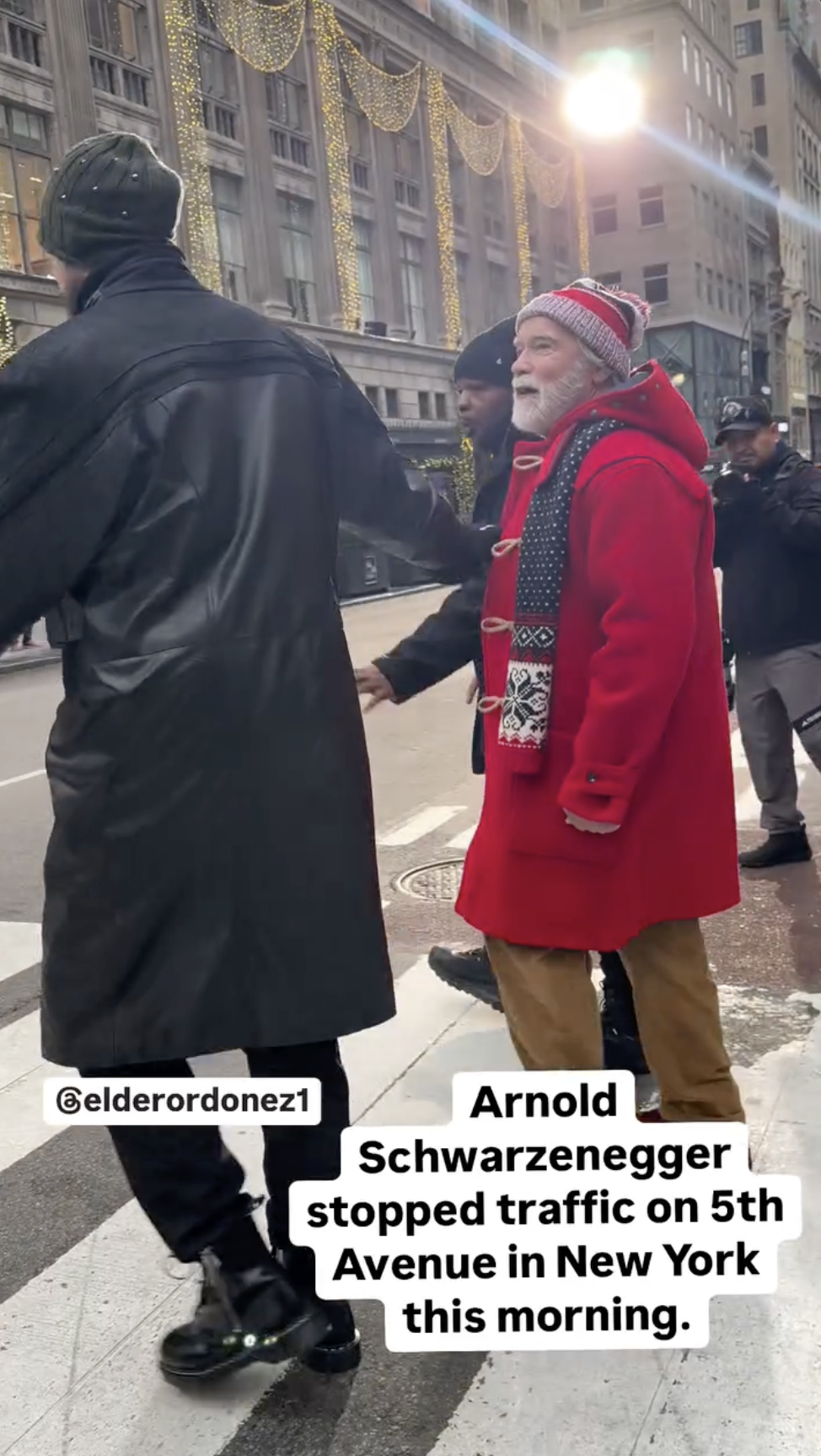 Arnold Schwarzenegger pasea por Nueva York, publicado el 16 de diciembre de 2024 | Fuente: Instagram.com/elderordonez1