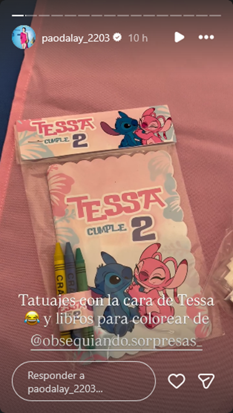 Paola Dalay mostró los sets creativos personalizados que entregó a los niños durante el festejo de su hija Tessa | Fuente: Instagram/paodalay_2203
