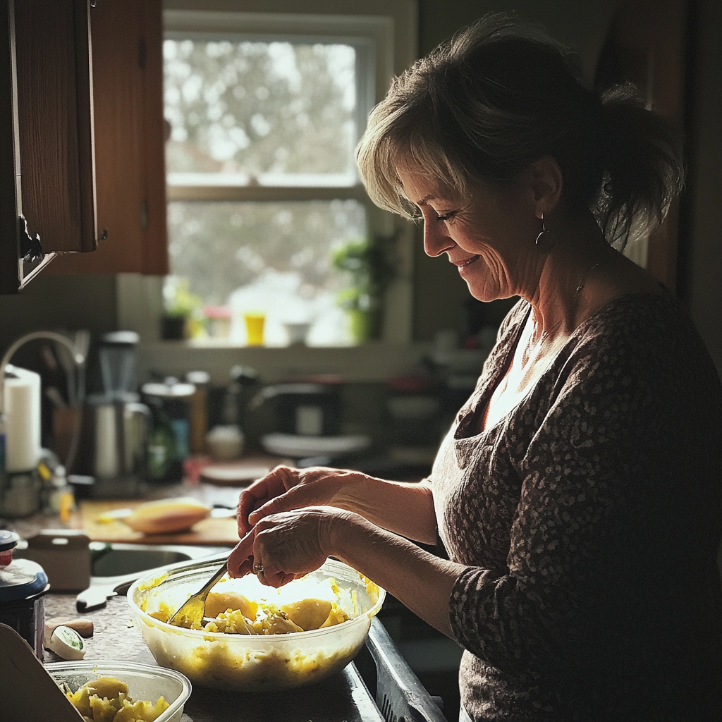 Una mujer en la cocina | Fuente: Midjourney