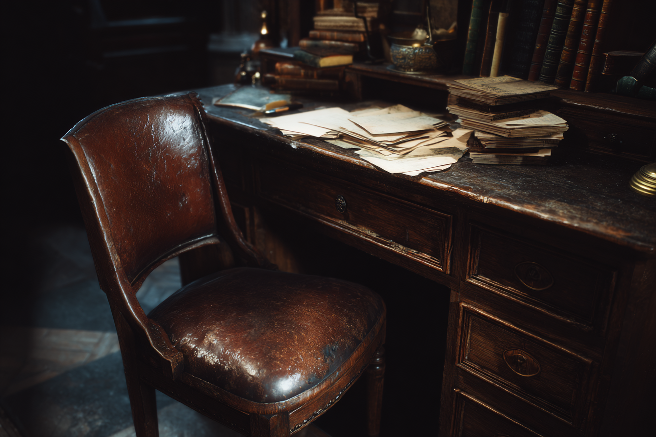 Un viejo escritorio | Fuente: Midjourney