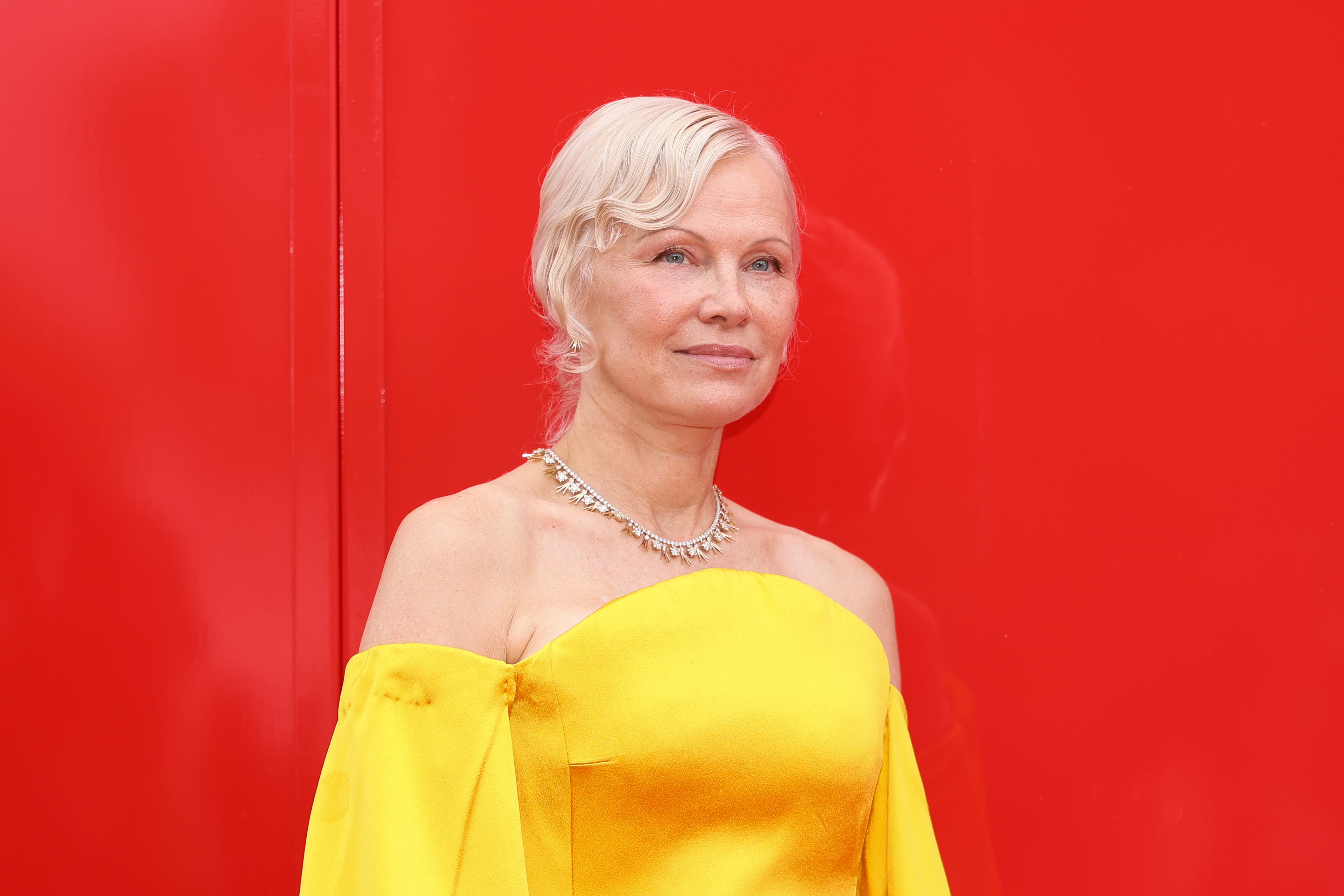 Pamela Anderson ha cambiado sus características ondas rubias largas por un recogido de inspiración vintage, con lo que sigue reinventando su imagen de Hollywood sin renunciar al tono platino que lleva luciendo desde hace décadas. | Fuente: Getty Images