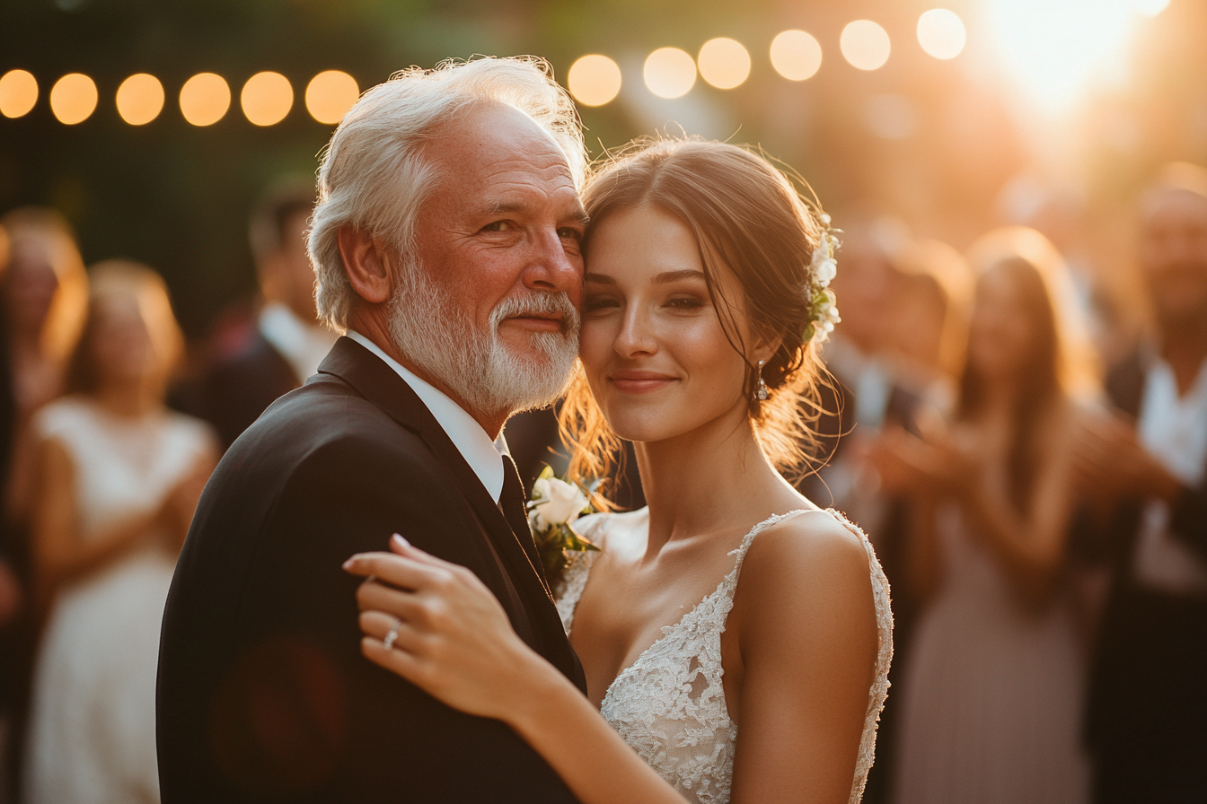 Hombre apoyando a su hija en su boda | Fuente: Midjourney