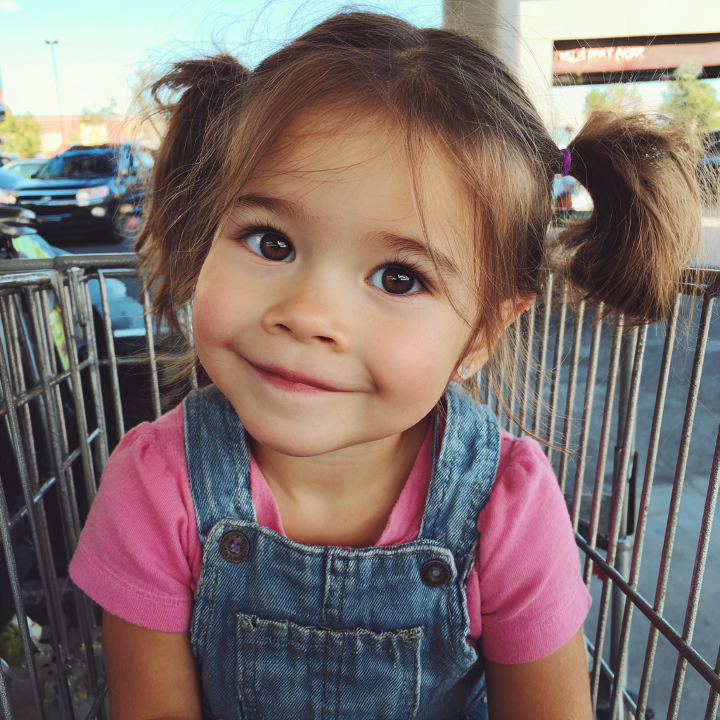 Primo piano di una bambina sorridente | Fonte: Midjourney