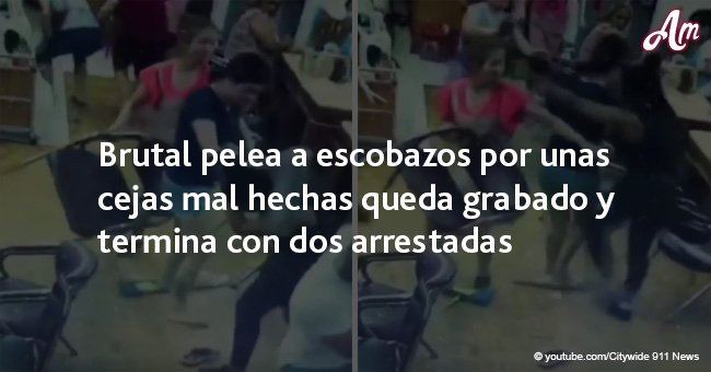 Brutal pelea a escobazos por unas cejas mal hechas queda grabado y termina con dos arrestadas