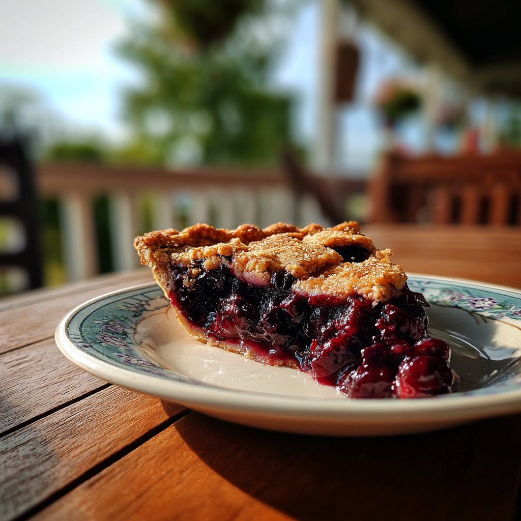 Un trozo de tarta sobre una mesa | Fuente: Midjourney
