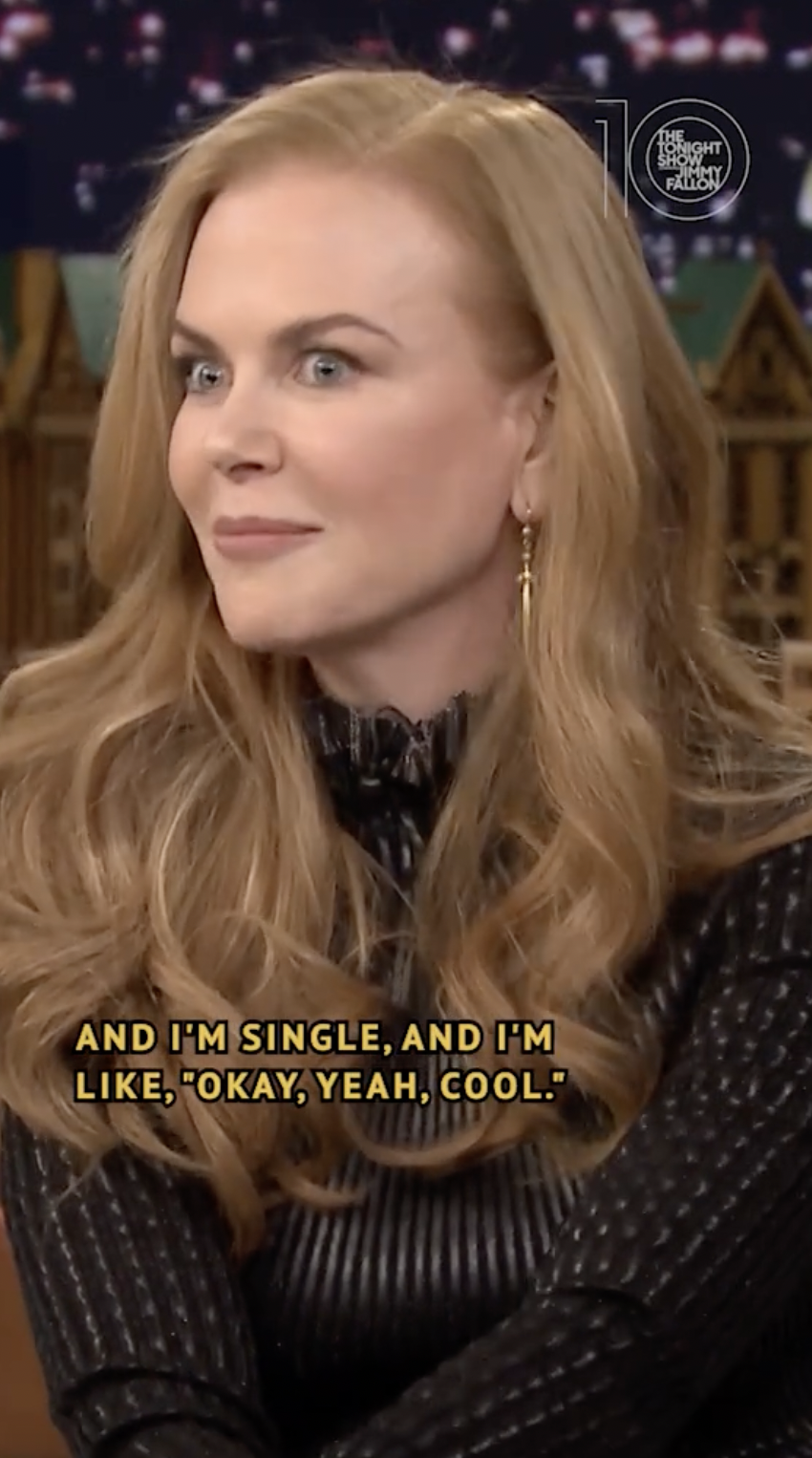 Nicole Kidman habla de su inolvidable cita con un presentador de TV, en un vídeo de TikTok, fechado en abril de 2022 | Fuente: Tiktok/@fallontonight