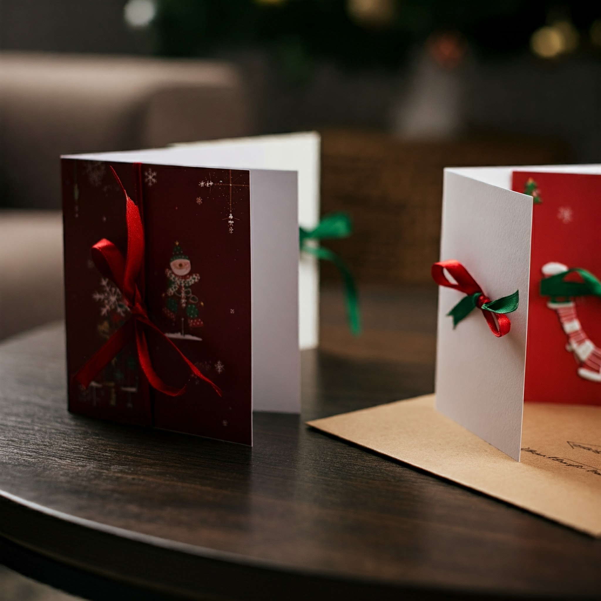 Tarjetas de Navidad sobre una mesa de centro | Fuente: Géminis