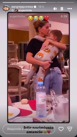 El video compartido en historias por la "China" Suárez. | Foto: instagram.com/sangrejaponesa