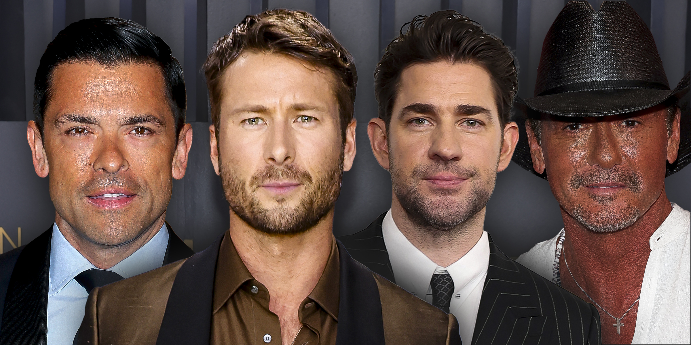 Mark Conseulos | Glen Powell | John Krasinski | Tim McGraw | Fuente: Getty Images