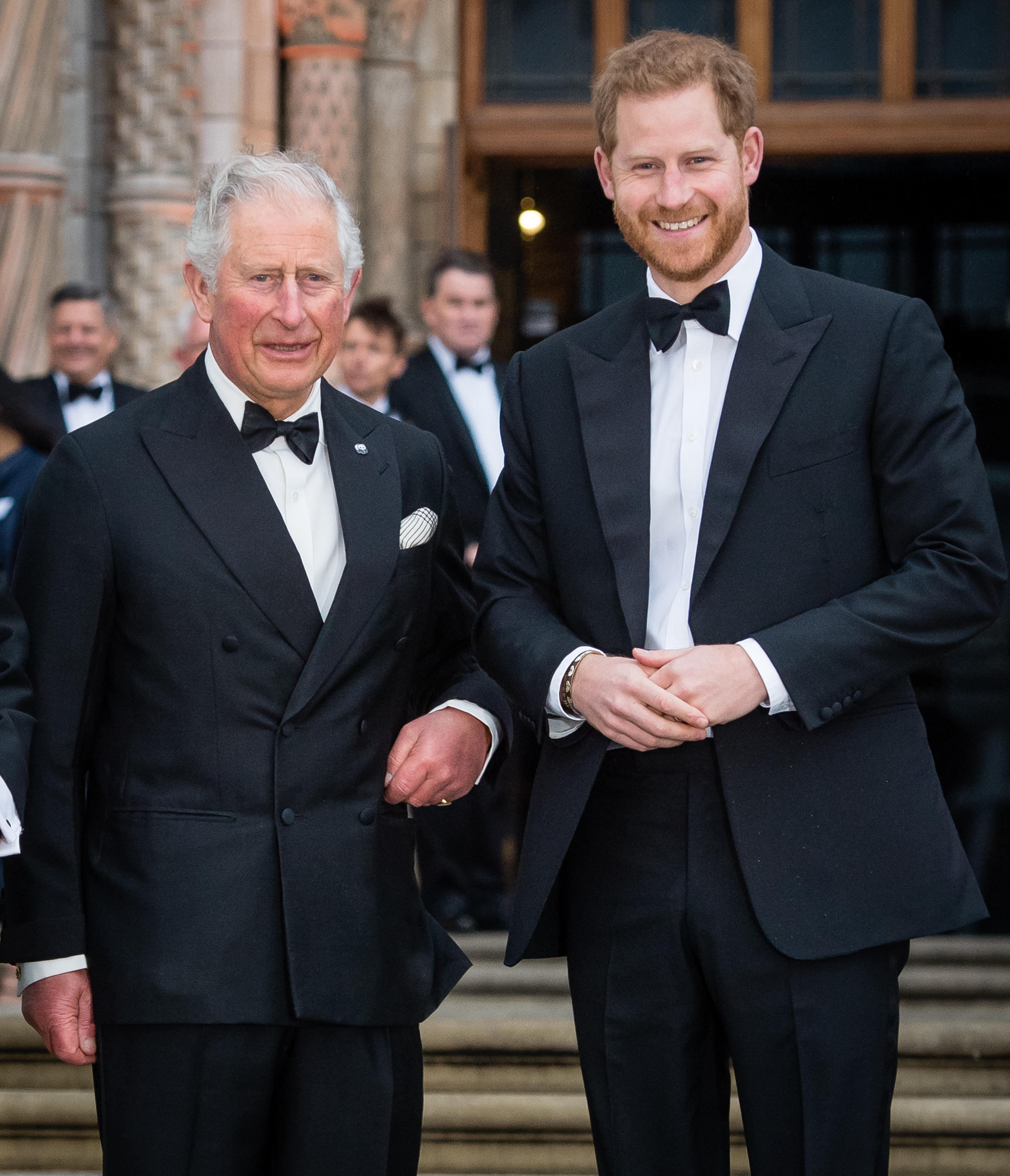 El rey Charles y el príncipe Harry asisten al estreno mundial de "Our Planet" en el Museo de Historia Natural el 4 de abril de 2019 en Londres, Inglaterra | Fuente: Getty Images