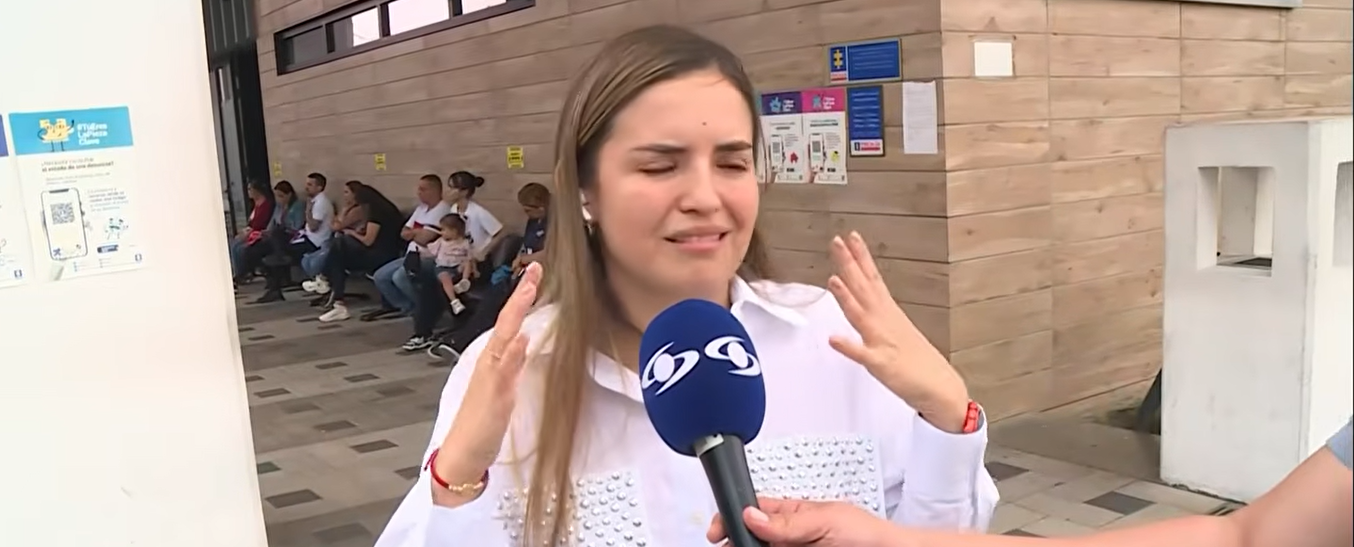 Diana Riveros, esposa de Diógenes Quintero, durante una entrevista televisiva | Fuente: YouTube/Noticias Caracol