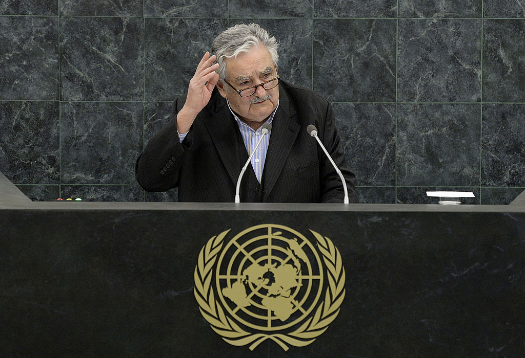 El presidente uruguayo José Mujica se dirige a la Asamblea General de las Naciones Unidas el 24 de septiembre de 2013 en la ciudad de Nueva York. | Foto: Getty Images