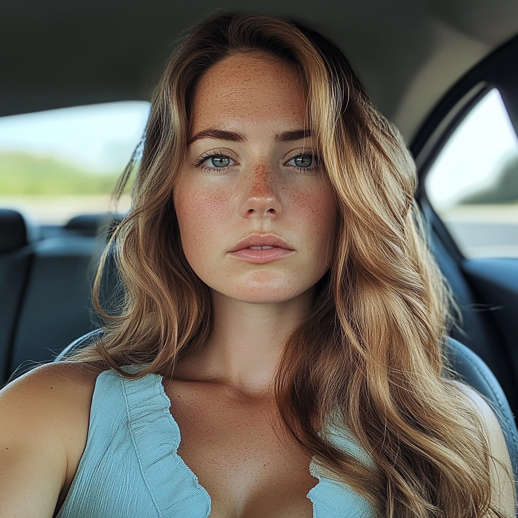 Una mujer pensativa conduciendo un automóvil | Fuente: Midjourney