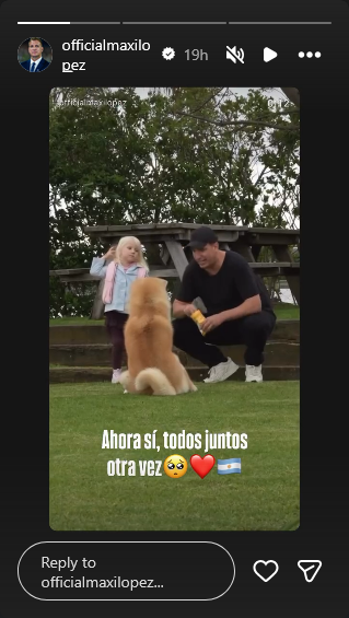Maxi López compartió un video de su reencuentro familiar tras la llegada de Daniela Christiansson a Argentina | Fuente: Instagram Stories/officialmaxilopez