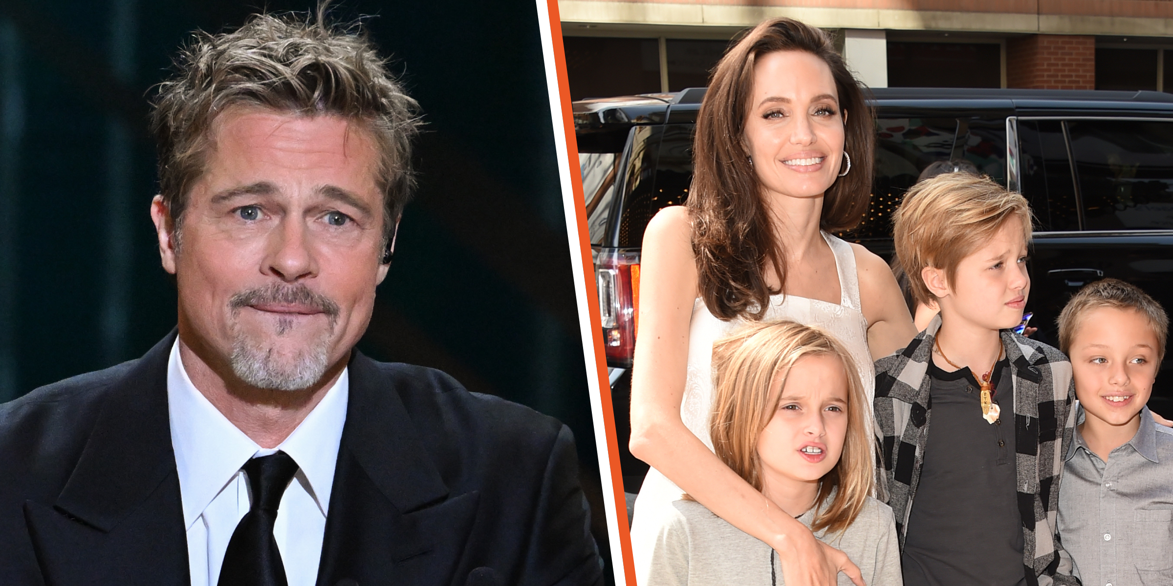 Brad Pitt | Angelina Jolie, Shiloh, Knox Léon y Vivienne Marcheline Jolie-Pitt | Fuente: Getty Images