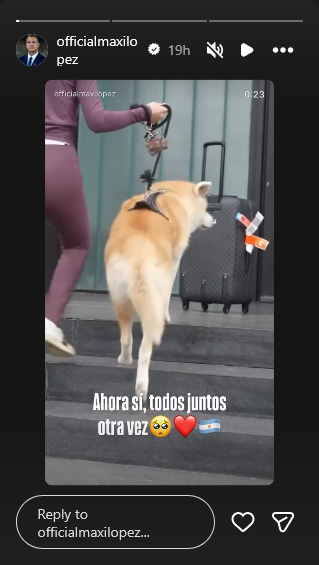 Maxi López compartió un video de su reencuentro familiar tras la llegada de Daniela Christiansson a Argentina | Fuente: Instagram Stories/officialmaxilopez